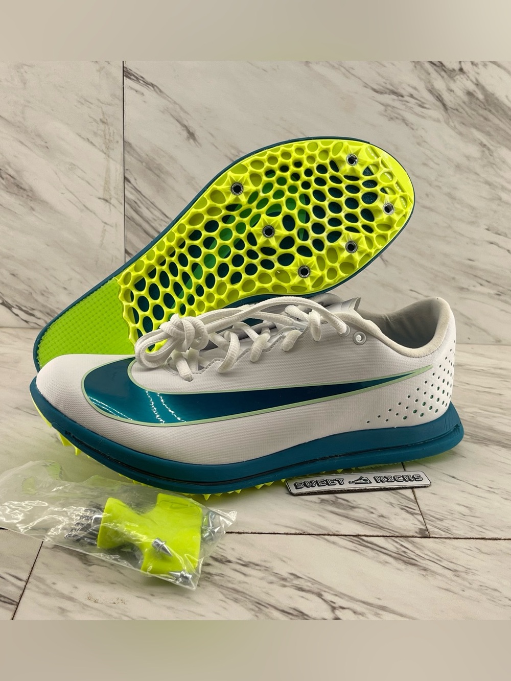Nike Triple Jump Elite 3 White Green Jumping Spikes